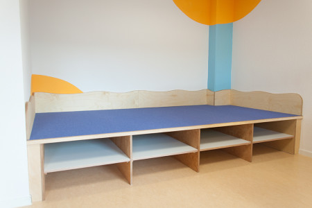 Schlafpodeste und Lese-Ecke